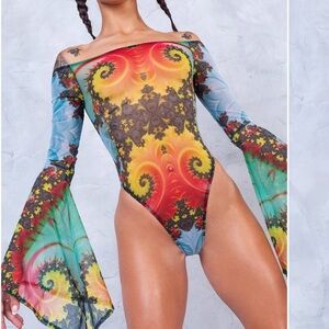 BADINKA Espira Bell sleeve Mesh Bodysuit